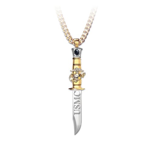 USMC Semper Fi Knife Pendant Necklace by The Bradford Exchange