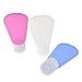 Travel Bottles Set - Yookat BPA Free Leak Proof Silicone Squeezable and Refillable Travel Containers/Cosmetic Travel Bottles for Shampoo,Conditioner,Lotion,Toiletries (3oz, Pack of 3,White Pink Blue)