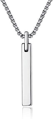 Nuncad ヌンカド ネックレス メンズ タングステン スティック ペンダント ジュエリー ファッション シンプル 高級感 ステンレス チェーン付き