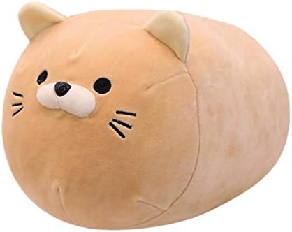 Putars Anime Kitten Inu Plush Stuffed Soft Pillow Doll Cartoon Cute Kitten Soft Toy, Sitting Height Soft Stuffed Pink Cat,Cat Nurturing Soft Toy