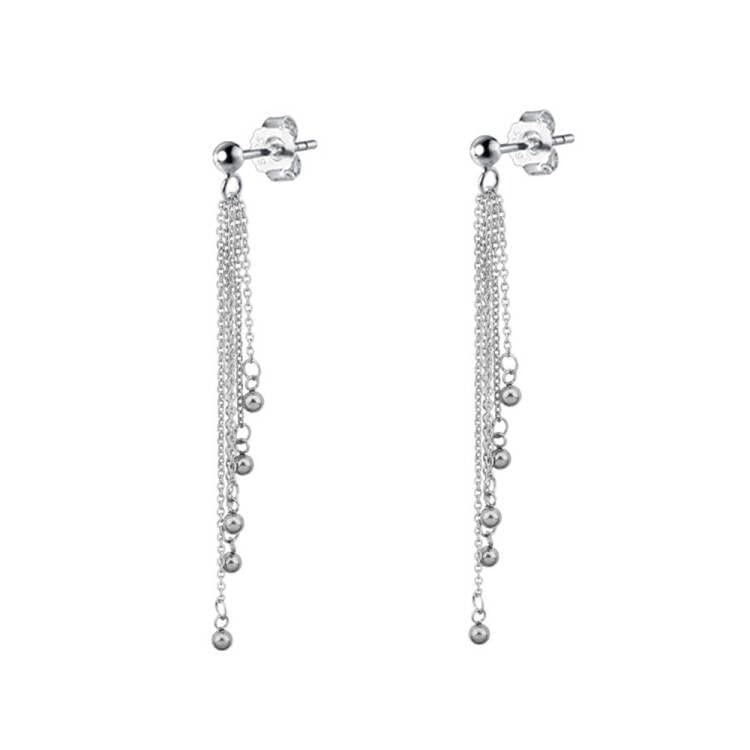 Ball Tassel Chain Dangle Drop Stud Earrings for Women Girls Men Stainless Steel Cool Long Dangling Minimalist Cartilage Fashion Unique BTS Fans Jewelry Gift Birthday Bff (Stud)