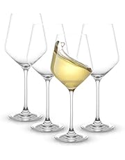 JoyJolt Layla White Wine Glasses, Set of 4 Italian Wine Glasses, 13.5 oz Clear Wine Glasses – Made in Europe