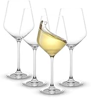 JoyJolt Layla White Wine Glasses, Set of 4 Italian Wine Glasses, 13.5 oz Clear Wine Glasses – Made in Europe