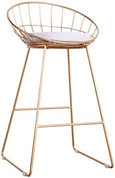LHby Bar chairs modern simple bar chairs bar leisure high bar bar stool personality fashion front chairs Barstools (Color : Gold)