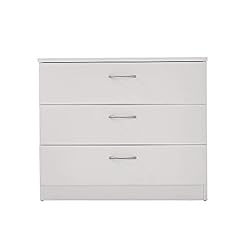 Kcelarec 3 Drawer Dresser Modern Chest Cabinet For Bedroom Hallway Living Room White