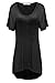 Meaneor Women Short Sleeve Tunic Top Loose Scoop Neck T Shirt High Low Hem Tunic Shirt with Pocket