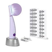 Michael Todd Beauty Sonicsmooth Pro+ Dermaplane Razor for Women Face + Eyebrow trimmer Dermaplaning System w/LED Light Peach Fuzz Remover -16 Dermaplaning Blades & 2 Microsmooth Exfoliation Tips