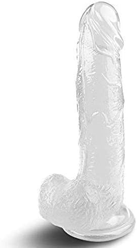 8" Jelly Realǐstǐc Soft Súctǐon Cup (Transparent)