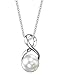 9-10mm Genuine Freshwater Cultured Pearl Infinity Pendant Necklace for Women