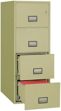 Fireproof Four Drawer Vertical File 25"D Putty