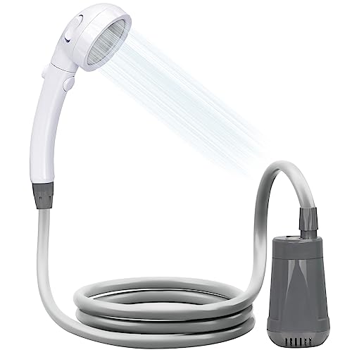 Innhom Portable Rechargeable Camping Shower – 2 Batteries, 120 Min Runtime, For Outdoor, Pets & Cleaning