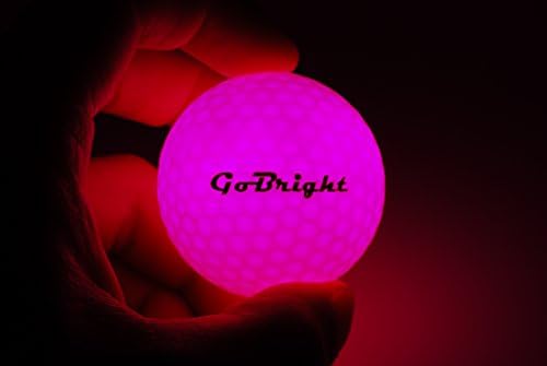 GoBright Pink LED Light Up Golf Balls - Ultra Bright Glow In the Dark Night Golf Balls (Pack of 4)