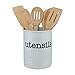 Large White Utensil Holder - Kitchen Utensil Crock- To Organize Your Kitchen Gadgets and Cooking Utensils. Big Farmhouse Utensil Kitchenware Holder