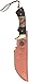 Elk Ridge - Outdoors Fixed Blade Knife - 8-in Overall, 440 Stainless Steel Mirror Polished Blade, Black and Burl Wood Handle, Leather Sheath - Hunting, Camping, Survival - ER-073