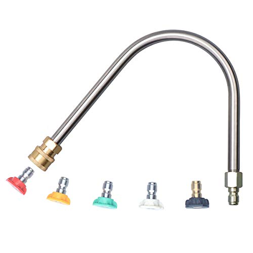 DUSICHIN DUS-214 Pressure Washer Gutter Cleaner Attachment with 5 Spray Nozzle Tips, 4000 PSI