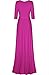 Bon Rosy Women's 3/4 Sleeve Deep V-Neck Maxi Faux Wrap Solid Dress 25bb Magenta L