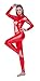 Kepblom Shiny Metallic Unitard Turtleneck Long Sleeve Footless Zentai Suit Catsuit Dancewear