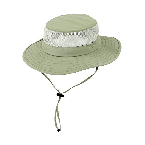 Light Olive Foldable Fishing UV Sun Hat w/ Vented Mesh, Outdoor Cap, Light Olive, Large/X-Large