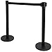 3-ft. Control Stanchions | Heavy Duty | Retractable 6.25 ft. Belt | Easy to Assemble | Perfect for Events & Parties|Black Pack of 1 Set