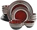 Gibson Elite Cafe Versailles 16-piece Double Bowl Red Dinnerware Set