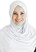 Cotton head scarf, instant black hijab, ready to wear muslim accessories for women (White)