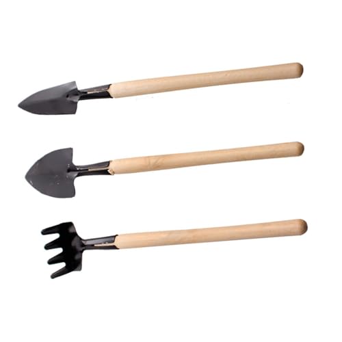 TOYANDONA 1set Mini Garden Tool Set Wooden Handles Home Planting Tools for Transplanting Weeding and Digging for Boys and Girls and Mini Gardening Projects