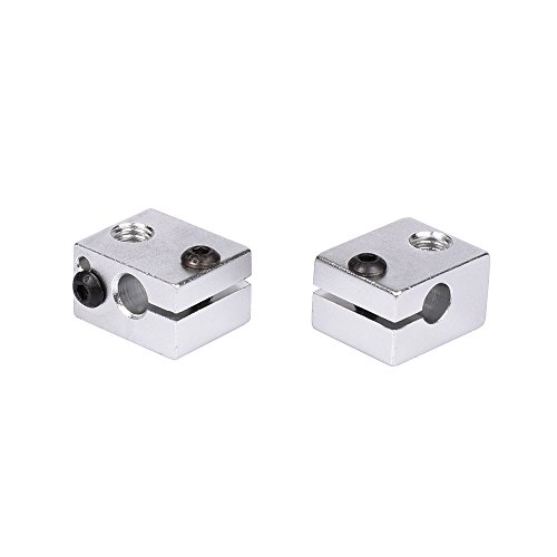 KINGPRINT Aluminum Heat Block for 3D V6 J Head 3D Printer Specialized for MK7 MK8 3D Printer Extruder (Pack of 5pcs)