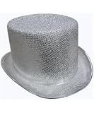 Silver Glitter Top Hat