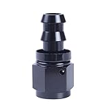 AN 8 Universal Push Lock Oil Fuel Hose Fitting End 0 Degree Black