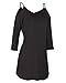 STYLEWORD Women's Three-Quarter Sleeves Off Shoulder Casual Shirt Tops(Black-099,M)
