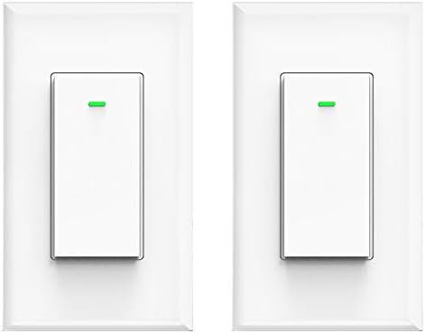 Smart light switch, Compatible with Amazon Alexa Echo, Works with Google Home No Hub Required, Smart home WiFi Wireless Fit for 2/3/4 Gang Switch Box, Neutral Wire Need Micmi (Smart Wifi Switch 2pack)
