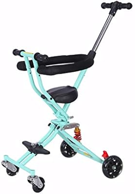Amazon.com: Xiaozang - Cochecito de bebé plegable para bebé portátil de triciclo infantil con sistema de freno de asiento suave, 3 opciones de color para niños, Verde: Home \u0026 Kitchen