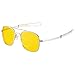 WELUK Night Vision Driving Glasses Polarized Pilot Military Sunglasses for Men Yellow Lens Anti-Glare