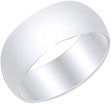 Sterling Silver Wedding Band for Men and Women Tarnish Resistant Comfort Fit - 8MM (15)