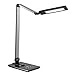 IMIGY Aluminum Alloy LED Desk Lamp with USB Charging Port, 9W Dimmable Office Lamp, Slide Touch Control with Stepless Adjustable Brightness and 3 Color Modes, Black