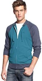 AMERICAN RAG MEN'S RAGLAN SLEEVE HOODIE DEEP BLUE TRITON 2XL