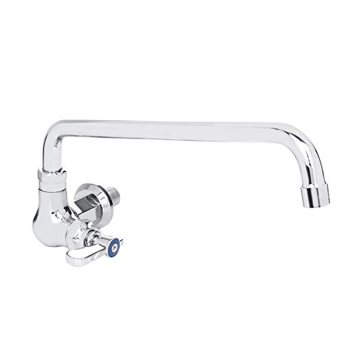 DuraSteel Wasserhahn für die Küchenspüle, mit 35,6 cm schwenkbarem Auslauf, Einloch-Körper und Griff, Messing und Chrom poliert