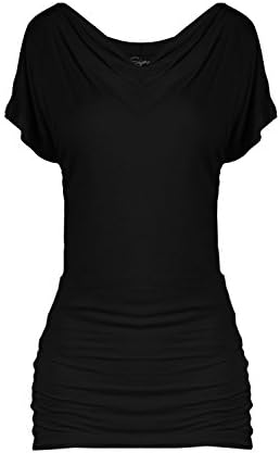 Sejora Convertible Short Sleeve Dolman Tunic Top - Many Colors