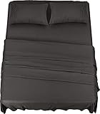 Utopia Bedding Bed Sheet Set - 4 Piece Full Bedding - Soft Brushed Microfiber Fabric - Shrinkage & Fade Resistant - Easy Care (Full, Dark Grey)