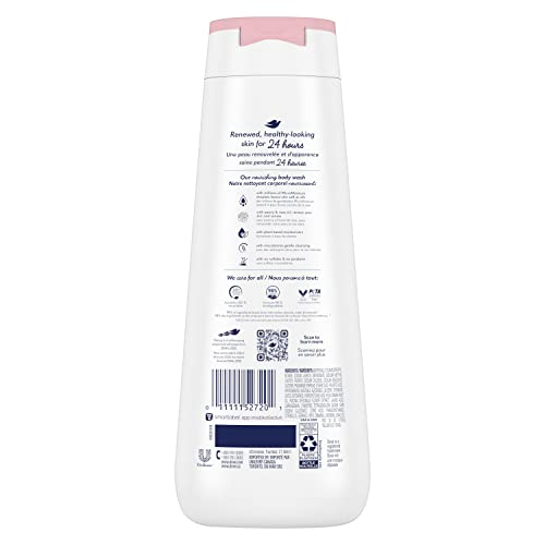 DOVE BODY WASH RENEW PEONY & ROSE OIL FOR 24HR LOTION-SOFT SKIN MOISTURIZING SKIN CLEANSER WITH NO SULFATES NO PARABENS 20 OZ