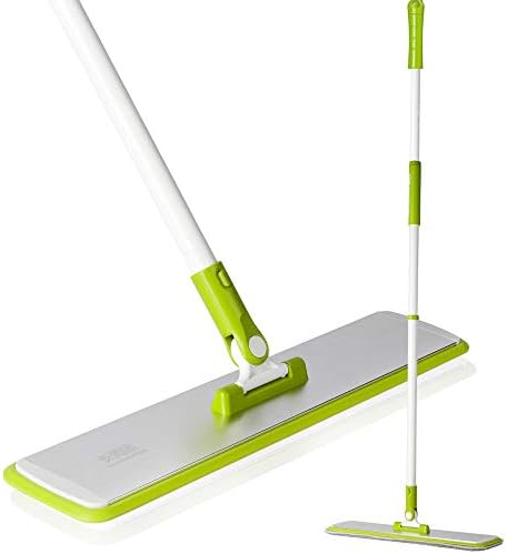 53 Inch Microfiber Flat Mop | Machine Washable Hardwood Floor Dry and Wet Mop | Reusable, Sturdy, Lightweight by QJQBMAI (Green)