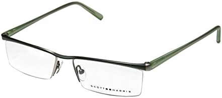 Scott Harris 201 Mens Designer Half-rim Eyeglasses/Eyewear (53-15-140, Green)
