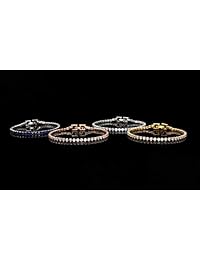 AUBREY LEE Pulsera de tenis de circonita cúbica redonda para mujer