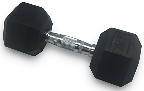 Everyday essentials barbell rubber coated cast iron hex dumbbell,…