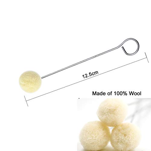 Luckkyme 100 Pack Wool Daubers Ball Brush Leather Dye Tool Dye Dauber Dyeing Applicator with Metal Handle for DIY Crafts Projects
