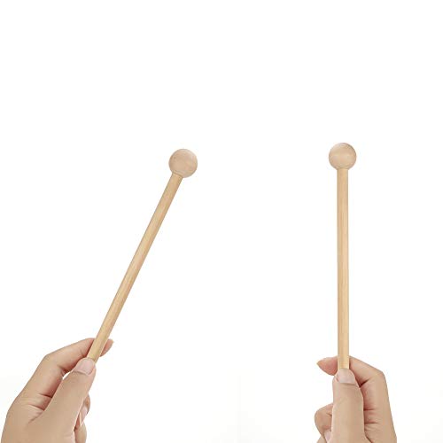 BKpearl 8 Pcs Wood Mallets Percussion Sticks, 8 Inch Drum Sticks Drumsticks or Glockenspiel, Xylophone, Chime, Woodblock, and Bells