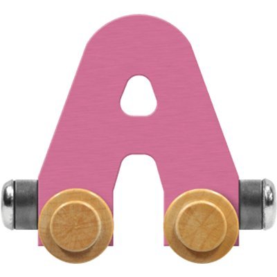 Maple Landmark NameTrain Pastel Letter Car A - Made in USA (Pink)