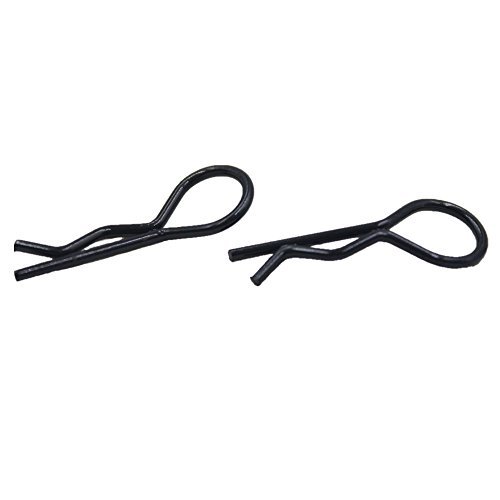 (100Pack) HobbyPark RC Bent Body Clips Springy R Pins Black Post Mount