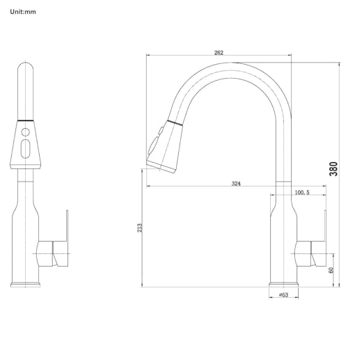 ONECE White Kitchen Tap with Pull-Out Shower Head 3 Modes, Single Lever Sink Mixer Tap 360° Rotating, Extendable Taps, 304 Stainless Steel, Removable Aerator