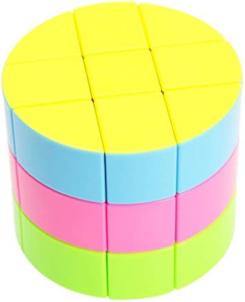 EASEHOME Round 3x3x3 Magic Puzzle Cube Stickerless Cylinder Shaped Speed Cube for Adults and Kids